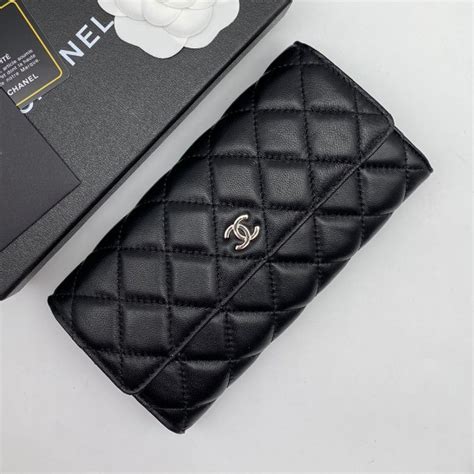 chanel กระเป าสตางค bi fold wallet black caviar shw|กระเป๋าสตางค์คลาสสิก .